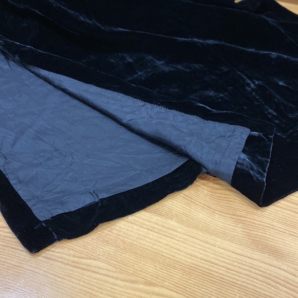 **NWOT ** Silk Velvet Long Dress Chinese Cheongsam Style Frog Button 3/4Sleeves - Picture 12 of 12